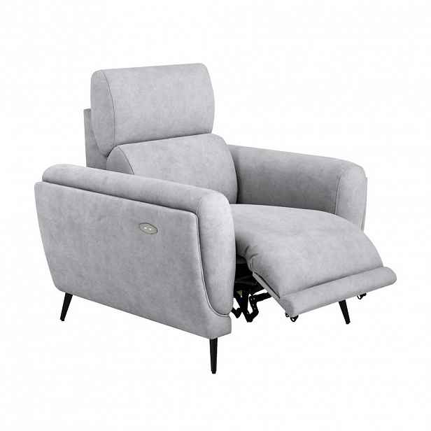 Beautysofa RELAXAČNÍ KŘESLO Comfort s elektrickým polohováním a nastavitelnou opěrkou hlavy, světle šedá
