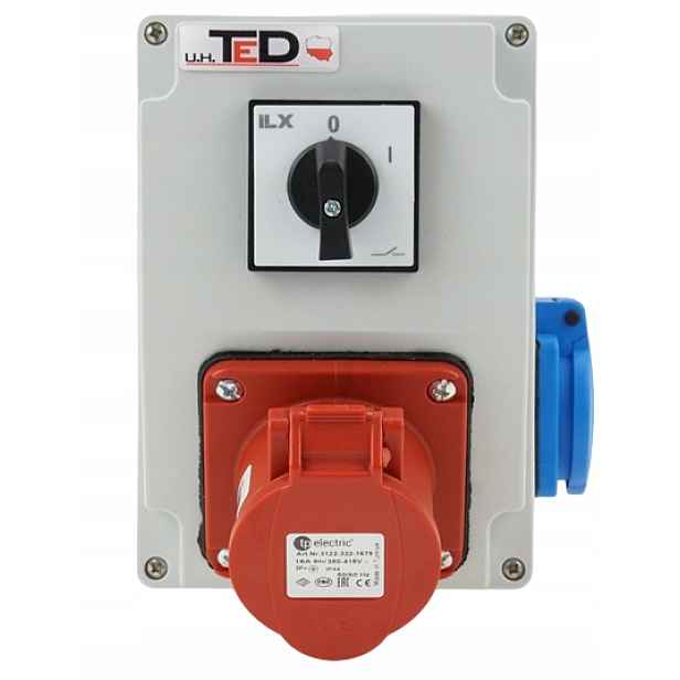Rozvaděč Combopol Komplet 400V 16A/4P 250V 16A S Vypínačem 0-1