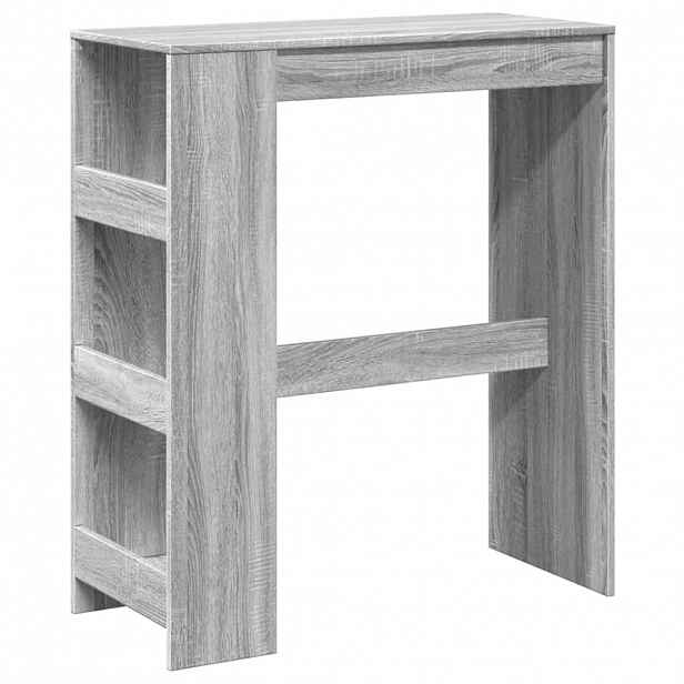 vidaXL Barový stůl s regály šedý sonoma 90 x 40 x 103,5 cm kompozit