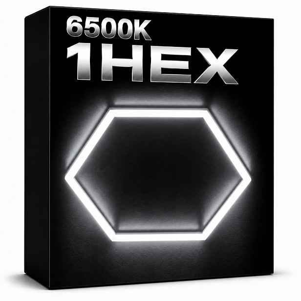 HEX1 stropní panel černý 42W 6500K 92x79 Cm jedna garážová lampa