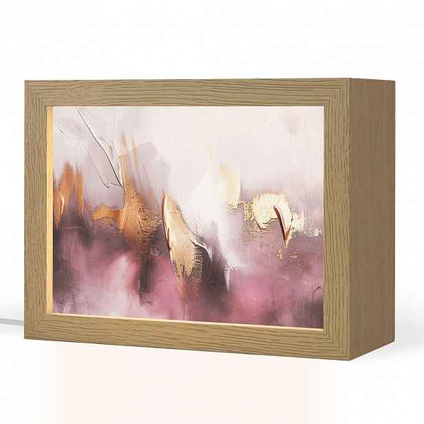 OnlyWow STOLNÍ LAMPA Fialová - abstraktní - barva - zlatá 20x15 cm