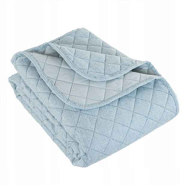 Prošívaný přehoz strukturovaný boho Molly 170x210 světle modrý