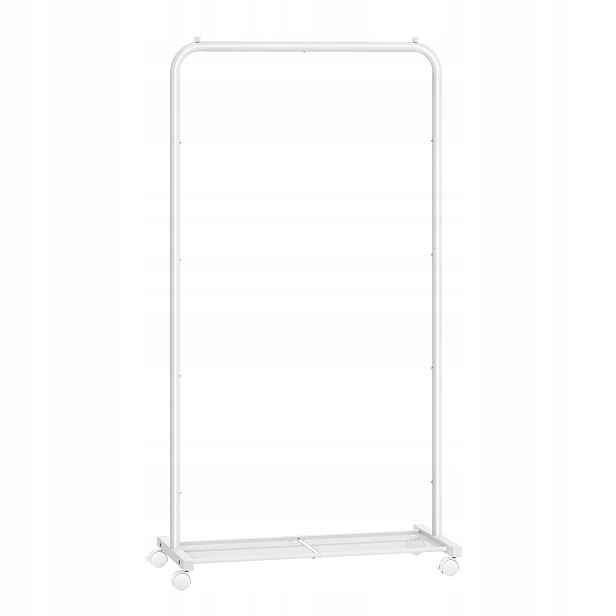 Songmics Mobilní věšák na oblečení s policí 74 x 40,5 x 158 cm, bílý