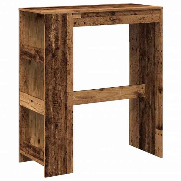 vidaXL Barový stůl s regály old wood 90x40x103,5 cm kompozitní dřevo
