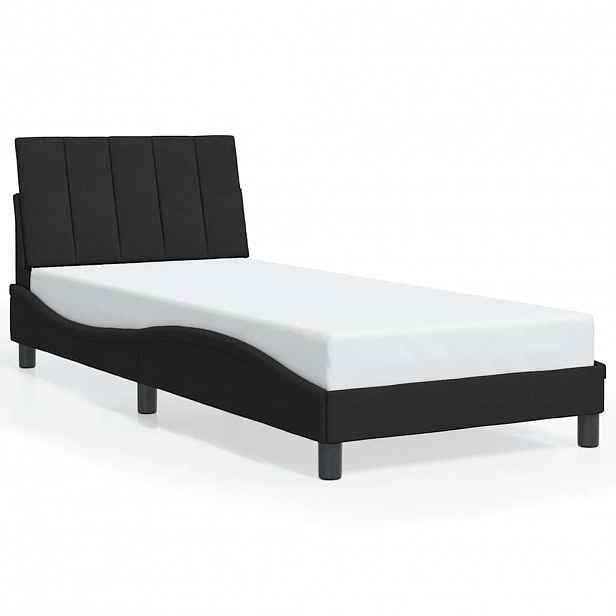 vidaXL Rám postele bez matrace Hanko černý 90x200 cm samet