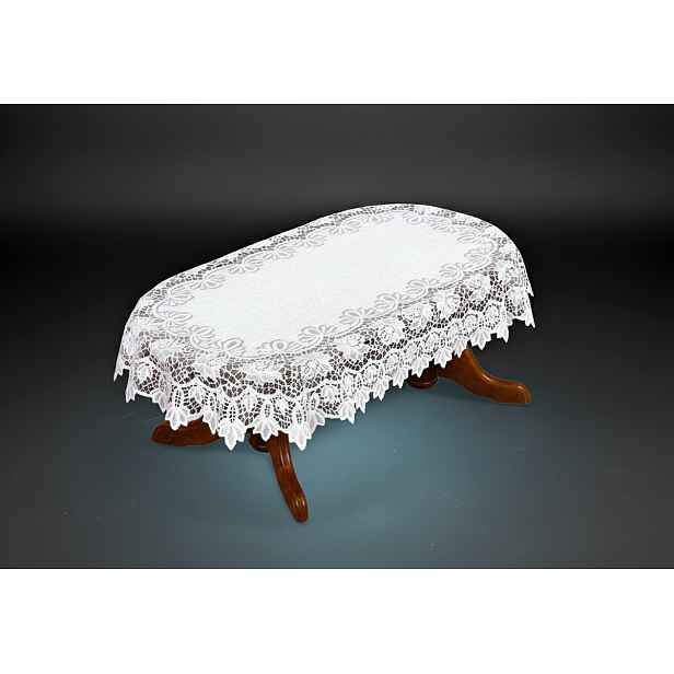 Žakárový ubrus TREYSY oválný více rozměrů bílá MyBestHome Rozměr: 150x100 cm