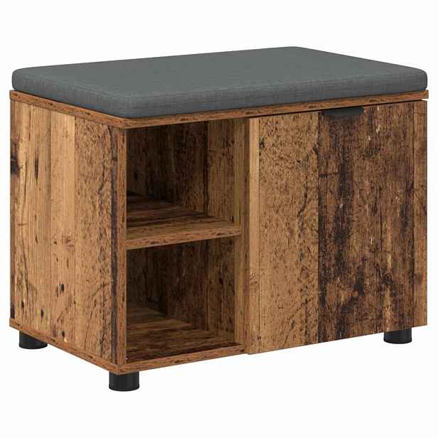 vidaXL Chodbičková lavice s polštářem Staré dřevo 60 x 38 x 46 cm