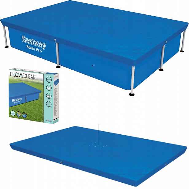 Kryt Na Bazén Bestway Obdélníkový 221 x 150 cm Velký Krycí Plachta Plachty Zahrada