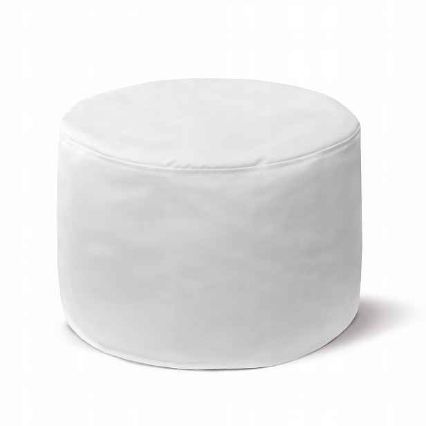 Kulatá Bílá Taburet Podnožka 35x25cm Pod Nohy Pevná Pohodlná Stolička Moderní