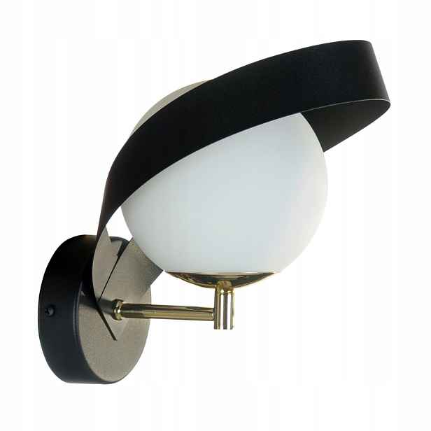 Moderní skleněná nástěnná lampa Nela E14 40W černá Zuma Line