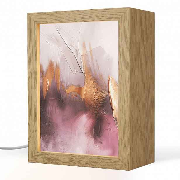 OnlyWow STOLNÍ LAMPA Fialová - abstraktní - barva - zlatá 15x20 cm
