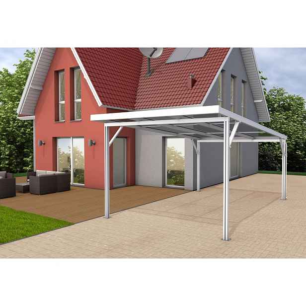 Přístřešek na auto Carport Premium PC, 3,094 x 5,62 m, bílá / opál GU4296218X