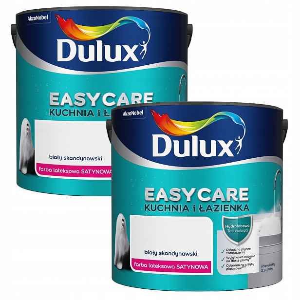Set Dulux Easycare 2x2,5 Kuchyně & Koupelna Bílá Skandinávská Saténová 5L