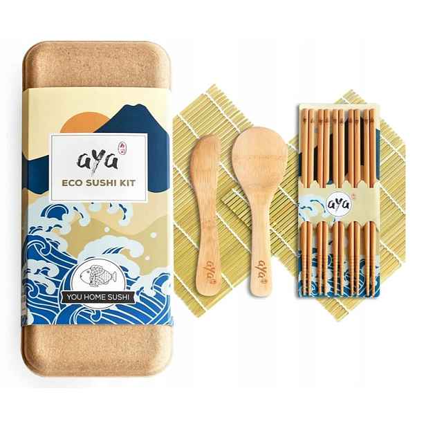 Aya Eco Bambusová sada na výrobu sushi 2 rohože Špachtle Lžíce Maki