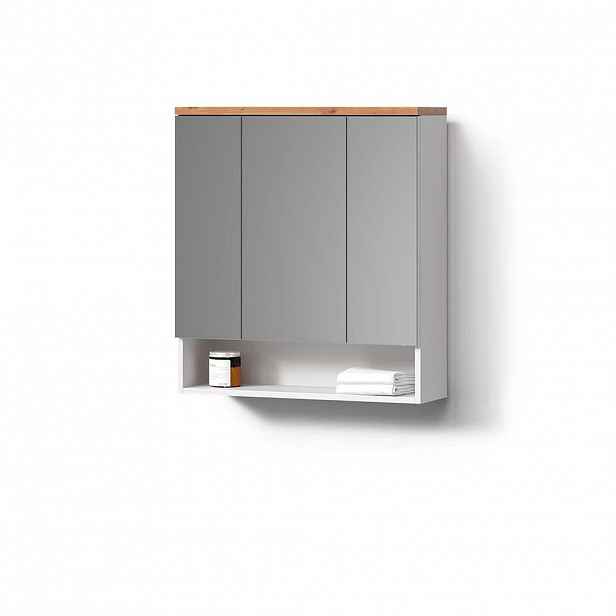 Livinity® KOUPELNOVÁ ZRCADLOVÁ SKŘÍŇKA Tanaro Bílá 70 x 77.5 cm se 3 dveřmi