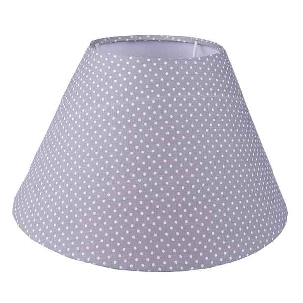 Šedé puntíkované látkové stínidlo lampy - Ø 23*15 cm / E27 Clayre & Eef