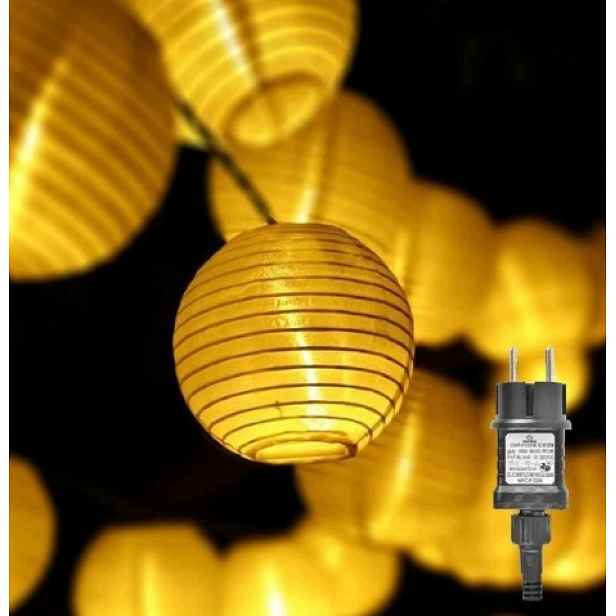 Světelný Řetěz Lampiony 30 Led 7 M Teplá Bílá IP44 Zahradní