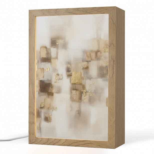 OnlyWow STOLNÍ LAMPA Abstraktní čtverce - zemité tóny - mlhavé 20x30 cm