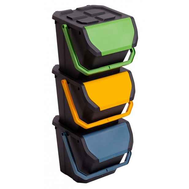 Set 3 odpadkových košů FRIDA na tříděný odpad 3 x 25 L
