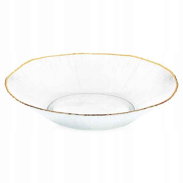 Skleněná salátová mísa zlatá 29,5 cm, 1,6 l