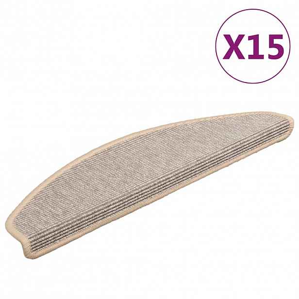 vidaXL Schodové rohože 15 ks 65 x 21 x 4 cm stříbrné, půlkulaté, velké