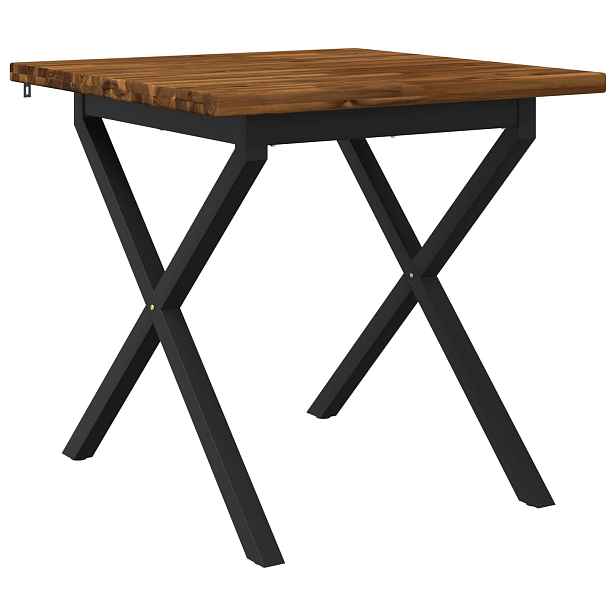 vidaXL 70 x 70 x 75 cm Masivní akátové dřevo Přirozená a černá