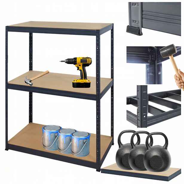 Garážový skladový regál kovový Premium Helios 106x75x40 cm 3Px350 kg