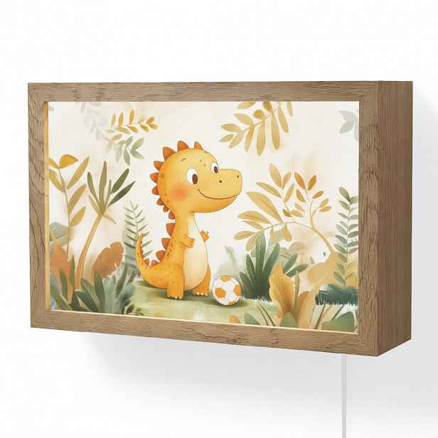 OnlyWow NÁSTĚNNÁ LAMPA Dino - Fotbal - Orange 30x20 cm