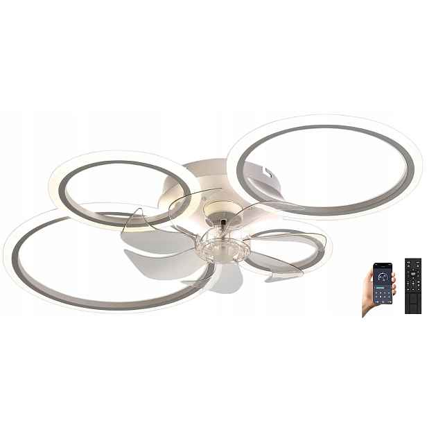 stropní svítidlo Led Stmívatelný Lustr S Ventilátorem 32 W Větrák Dálkový Ovladač