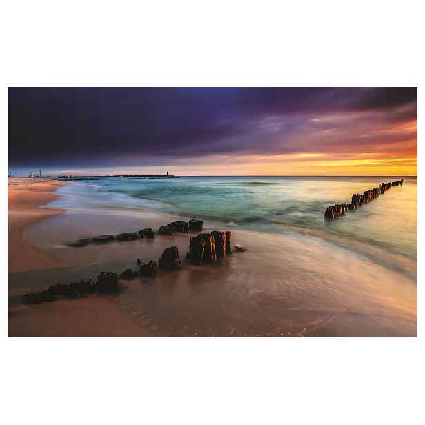 Tapeta Pláž Západ Slunce Vinyl 368x280 Relaxace Klid Moře Horizont lepidlo
