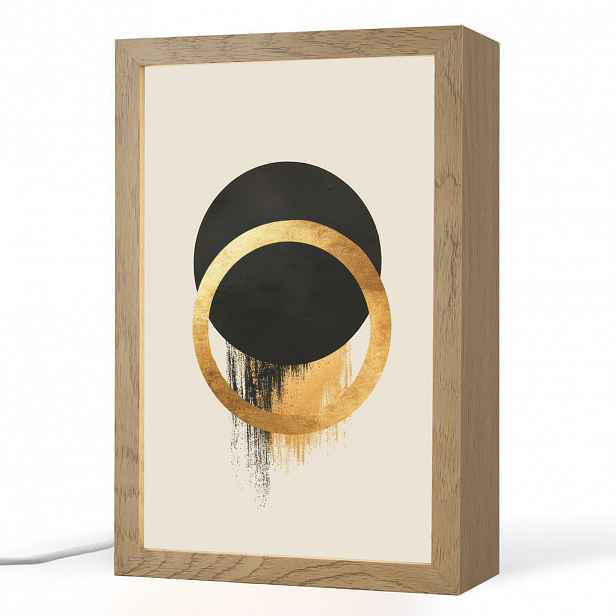 OnlyWow STOLNÍ LAMPA Abstraktní design - Černý kruh - Skvrny od barvy 20x30 cm
