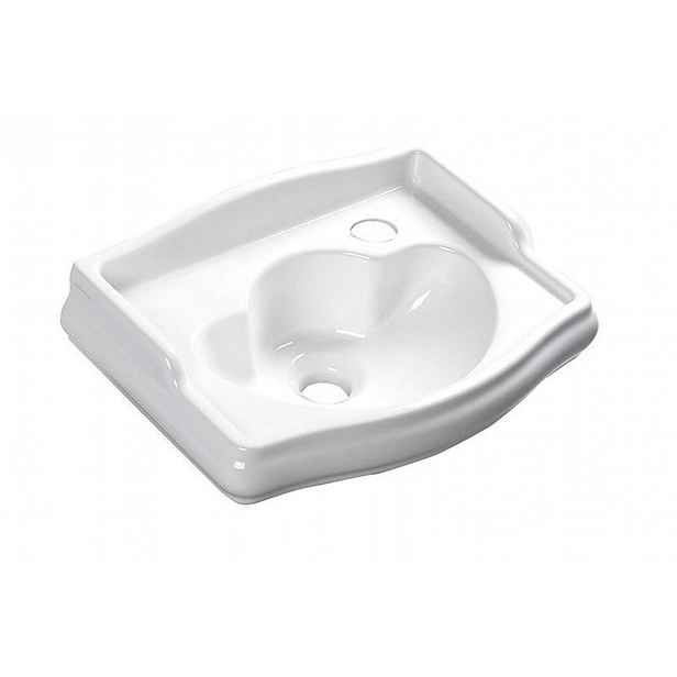 Sapho Kerasan Retro - Keramické umývátko 41x30 cm, otvor pro baterii vpravo, bez přepadu, bílá 103301DX
