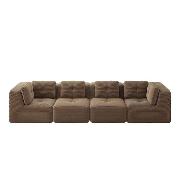 WISHDOR 4MÍSTNÁ POHOVKA Manšestr Hnědá, modulární design