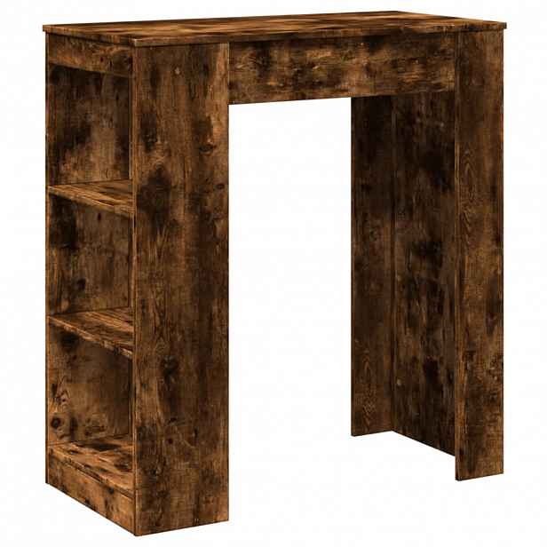 vidaXL Barový stůl s regály kouřový dub 90 x 40 x 103,5 cm kompozit