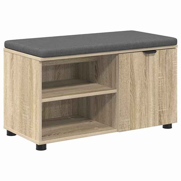vidaXL Chodbičková lavice s polštářem Sonoma dub 80 x 38 x 46 cm