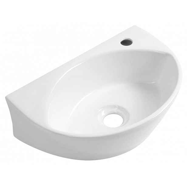 Aqualine Liza - Umývátko 40x27 cm, bez přepadu, otvor pro baterii, bílá NP412