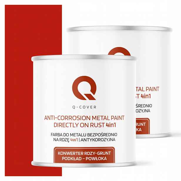 Barva Přímo na rez Metal Aluminium Ocel 2,5L 4v1 Lesk Červená