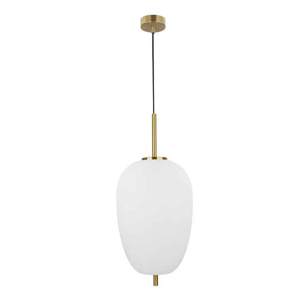 Bílé/v mosazné barvě skleněné závěsné svítidlo ø 27 cm Lato – Nova Luce