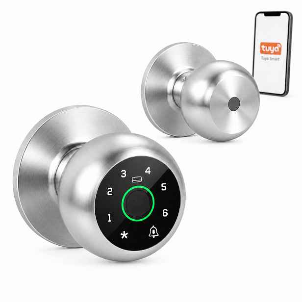 Elektronický zámek Otočný knoflík Tuya Ble Otisk prstu Pin karta