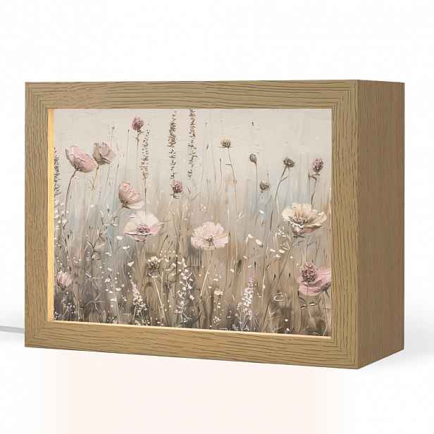 OnlyWow STOLNÍ LAMPA Květiny - růžová - moderní - béžová 20x15 cm