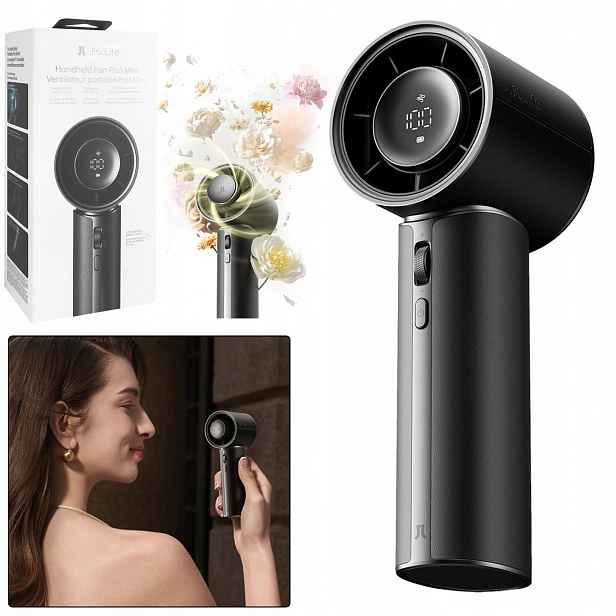 Bezdrátový ventilátor Větráček Výkonný Malý Usb-c 100 režimů 7.6 m/s