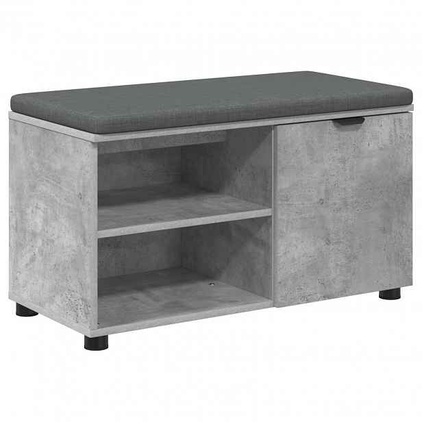 vidaXL Chodbičková lavice s polštářem Betonově Šedá 80 x 38 x 46 cm