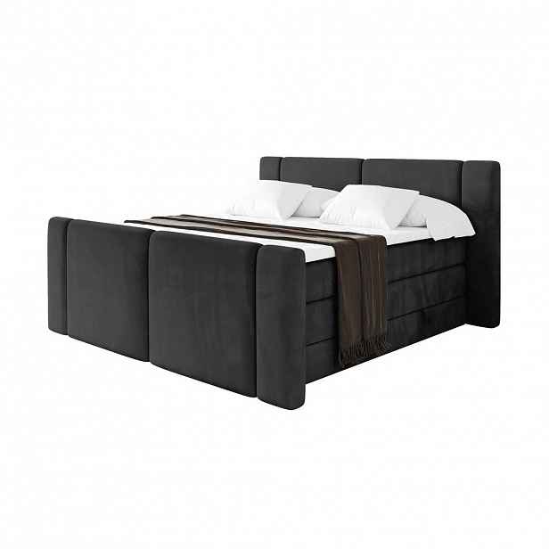 ALTDECOR POSTEL boxspring s matracemi H3/H4 - EVON KING Zanozek - 160x200 cm Černá
