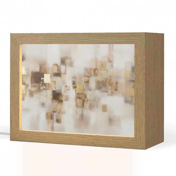OnlyWow STOLNÍ LAMPA Abstraktní čtverce - zemité tóny - mlhavé 20x15 cm