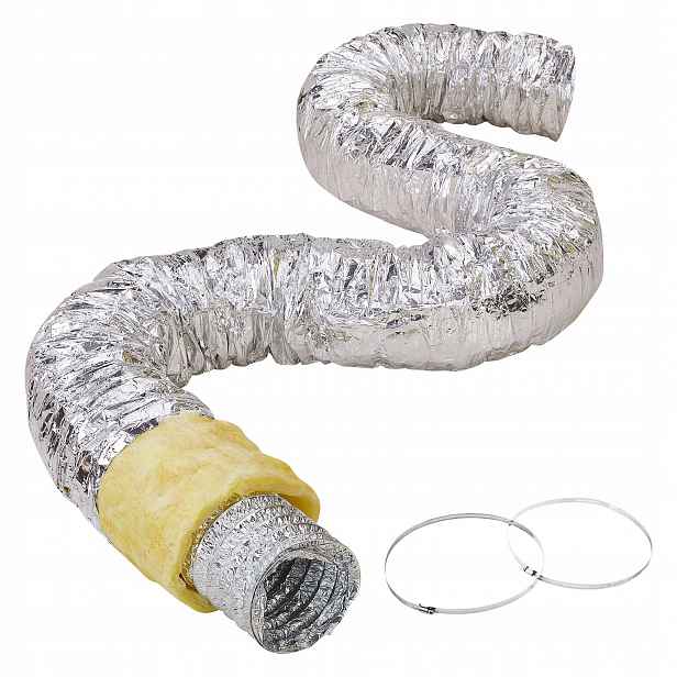 Ventilační kabel 102 mm izolovaný 7.6 m pro sušičku Hvac, ohnivzdorný