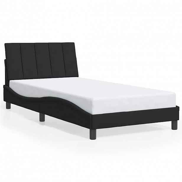 vidaXL Rám postele bez matrace Hanko černý 100 x 200 cm samet