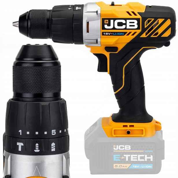 Aku vrtačka s akumulátorovou regulací převodů 18V 45 Nm Jcb