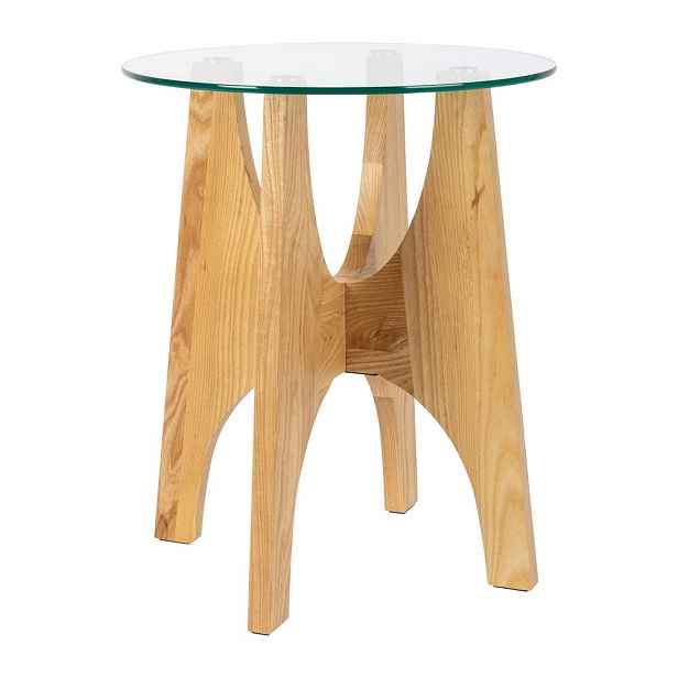 Kulatý odkládací stolek se skleněnou deskou ø 45 cm Kobe – Zuiver