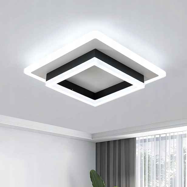 stropní svítidlo Led Stropní Svítidlo Lustr 12W Neutrální barva Černá do obývacího pokoje