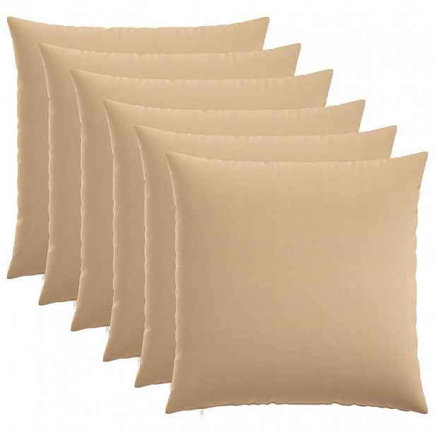 vidaXL Povlak na polštář 6 ks HEERLEN Krémová 60 x 60 cm Textil
